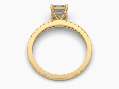Printable 3D jewelry model of Solitaire Lady Ring with Diamond Modelo 3D