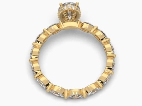 Printable 3D jewelry model of Solitaire Lady Ring with Diamond Model 3D