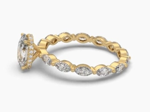 Printable 3D jewelry model of Solitaire Lady Ring with Diamond Model 3D