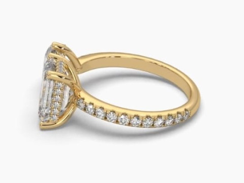 Printable 3D jewelry model of Solitaire Lady Ring with Diamond Modello 3D