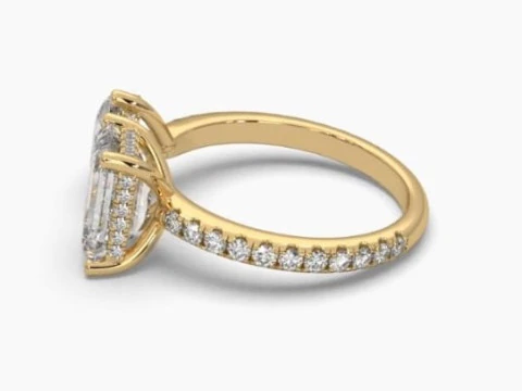 Printable 3D jewelry model of Solitaire Lady Ring with Diamond 3D Model