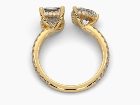 Printable 3D jewelry model of Solitaire Lady Ring with Diamond Modello 3D