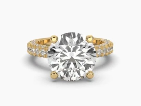 Printable 3D jewelry model of Solitaire Lady Ring with Diamond 3D Model