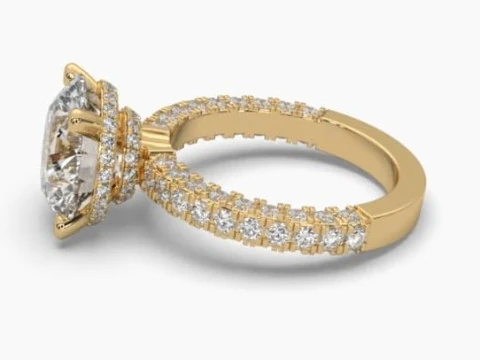 Printable 3D jewelry model of Solitaire Lady Ring with Diamond 3D Model
