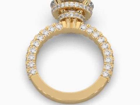 Printable 3D jewelry model of Solitaire Lady Ring with Diamond 3D Modell