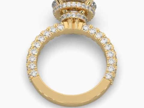 Printable 3D jewelry model of Solitaire Lady Ring with Diamond 3D Model