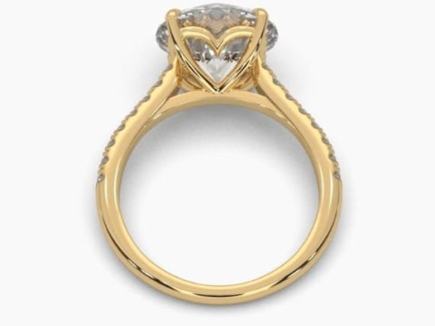 Printable 3D jewelry model of Solitaire Lady Ring with Diamond Modèle 3D