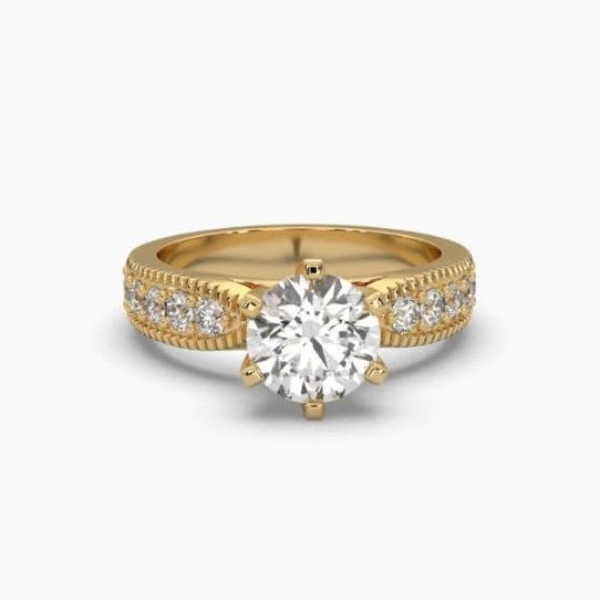 Printable 3D jewelry model of Solitaire Lady Ring with Diamond 3D Modell .c4d .max .obj .3ds .fbx .stl .blend