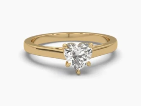 Printable 3D jewelry model of Solitaire Lady Ring with Diamond 3D Model