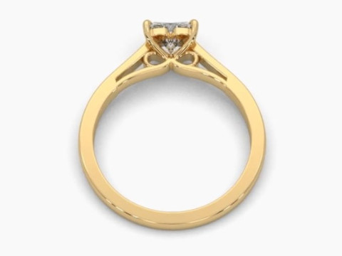Printable 3D jewelry model of Solitaire Lady Ring with Diamond Modelo 3D