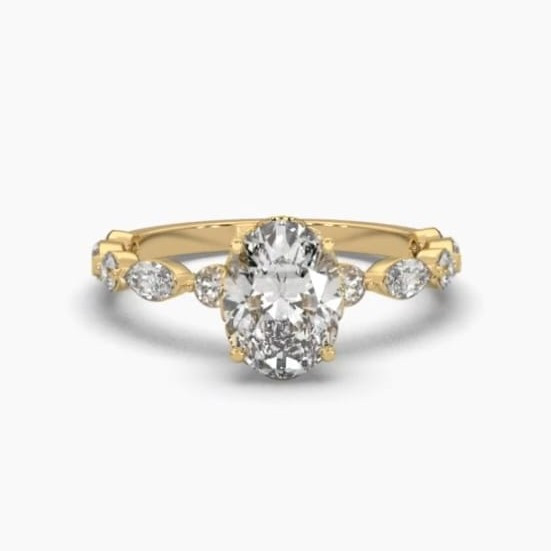 Printable 3D jewelry model of Solitaire Lady Ring with Diamond 3D 모델 .c4d .max .obj .3ds .fbx .stl .blend
