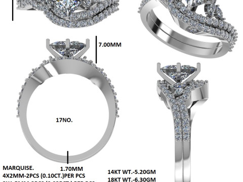 Printable 3D jewelry model of Solitaire Lady Ring with Diamond 3Dモデル