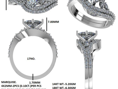 Printable 3D jewelry model of Solitaire Lady Ring with Diamond 3D Model