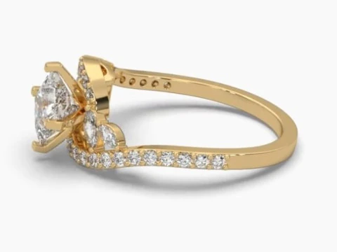 Printable 3D jewelry model of Solitaire Lady Ring with Diamond 3D Model
