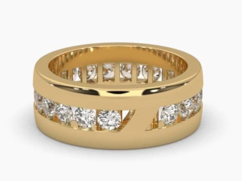 Printable 3D jewelry model of Solitaire Lady Ring with Diamond Model 3D