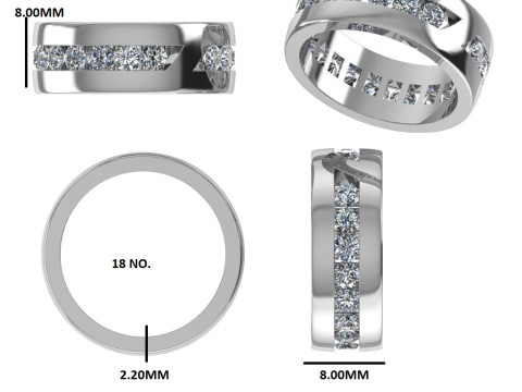 Printable 3D jewelry model of Solitaire Lady Ring with Diamond Modelo 3D