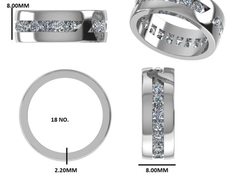 Printable 3D jewelry model of Solitaire Lady Ring with Diamond 3D Model