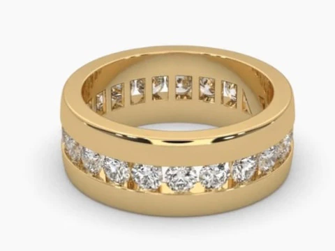 Printable 3D jewelry model of Solitaire Lady Ring with Diamond 3D Model