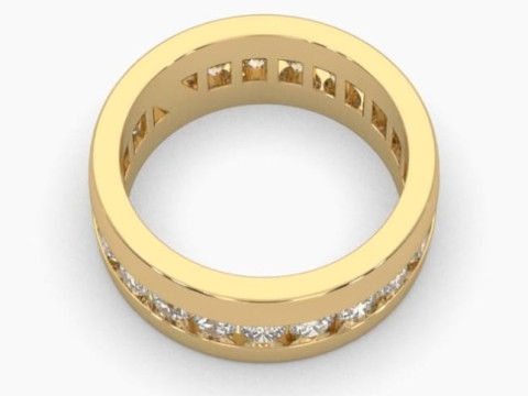 Printable 3D jewelry model of Solitaire Lady Ring with Diamond Modelo 3D