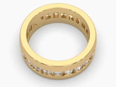 Printable 3D jewelry model of Solitaire Lady Ring with Diamond 3D Model