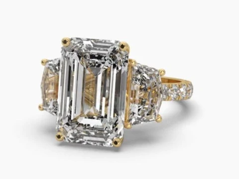 Printable 3D jewelry model of Solitaire Lady Ring with Diamond 3D Model