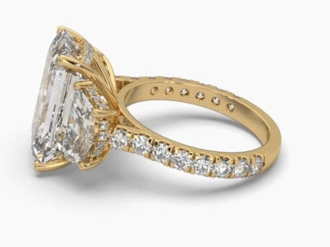 Printable 3D jewelry model of Solitaire Lady Ring with Diamond Modelo 3D