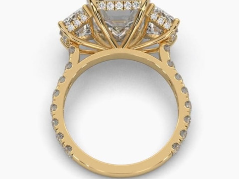 Printable 3D jewelry model of Solitaire Lady Ring with Diamond Modelo 3D