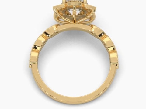 Printable 3D jewelry model of Solitaire Lady Ring with Diamond 3D Model