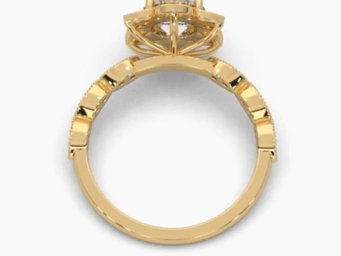Printable 3D jewelry model of Solitaire Lady Ring with Diamond 3D Model