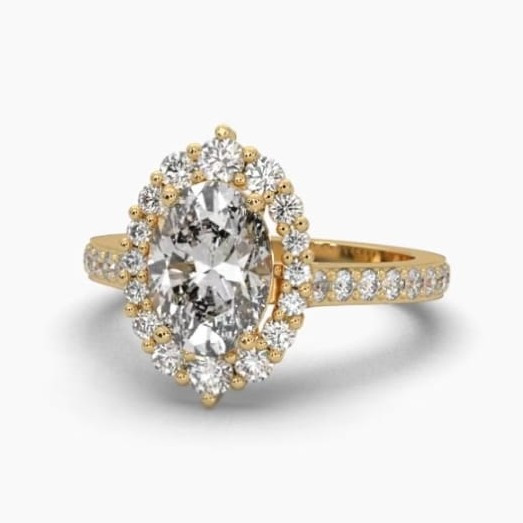 Printable 3D jewelry model of Solitaire Lady Ring with Diamond 3D Model .c4d .max .obj .3ds .fbx .stl .blend