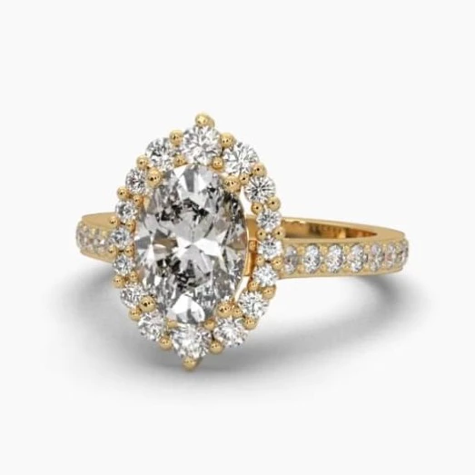 Printable 3D jewelry model of Solitaire Lady Ring with Diamond 3D Model .c4d .max .obj .3ds .fbx .stl .blend 