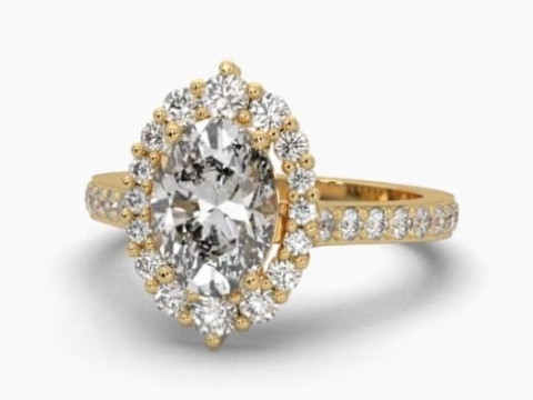 Printable 3D jewelry model of Solitaire Lady Ring with Diamond Model 3D