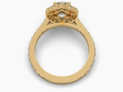 Printable 3D jewelry model of Solitaire Lady Ring with Diamond 3D Model