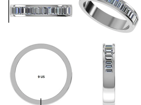 Printable 3D jewelry model of Solitaire Lady Ring with Diamond 3D Model