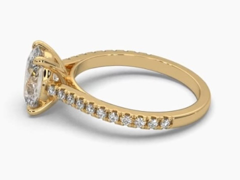Printable 3D jewelry model of Solitaire Lady Ring with Diamond 3D Model