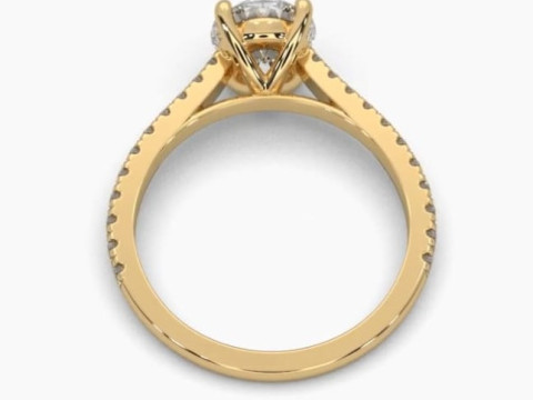 Printable 3D jewelry model of Solitaire Lady Ring with Diamond 3D Model