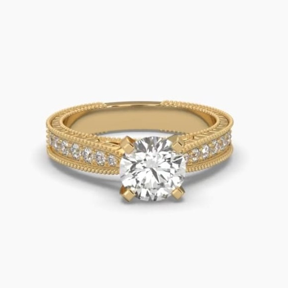 Printable 3D jewelry model of Solitaire Lady Ring with Diamond Modèle 3D .c4d .max .obj .3ds .fbx .stl .blend