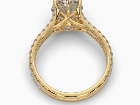 Printable 3D jewelry model of Solitaire Lady Ring with Diamond Model 3D