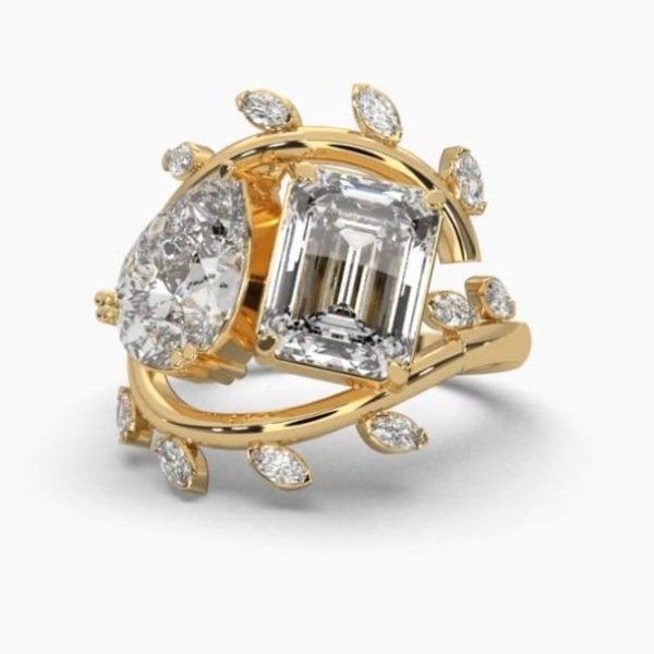 Printable 3D jewelry model of Solitaire Lady Ring with Diamond Modèle 3D .c4d .max .obj .3ds .fbx .stl .blend