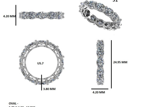 Printable 3D jewelry model of Solitaire Lady Ring with Diamond 3D Модель