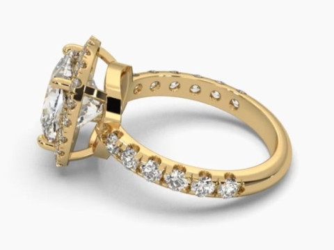 Printable 3D jewelry model of Solitaire Lady Ring with Diamond 3D Модель