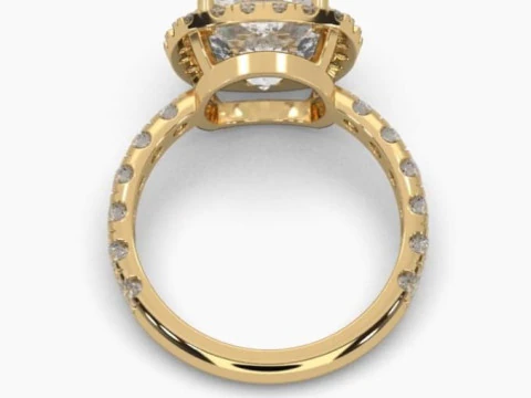 Printable 3D jewelry model of Solitaire Lady Ring with Diamond 3D Model