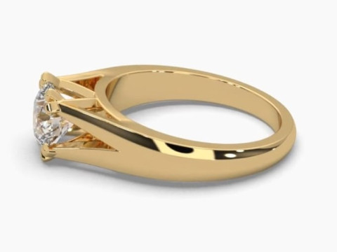 Printable 3D jewelry model of Solitaire Lady Ring with Diamond 3D 모델