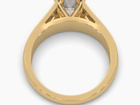 Printable 3D jewelry model of Solitaire Lady Ring with Diamond 3D 모델