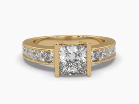 Printable 3D jewelry model of Solitaire Lady Ring with Diamond Model 3D
