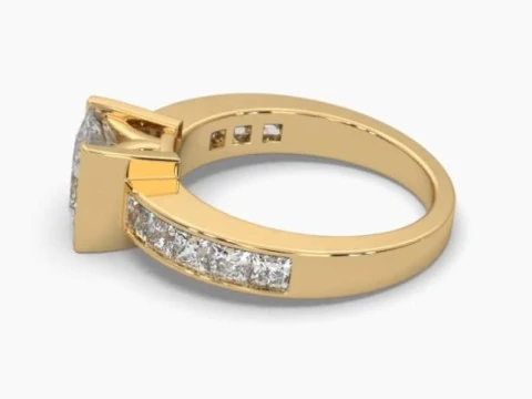 Printable 3D jewelry model of Solitaire Lady Ring with Diamond 3D Model