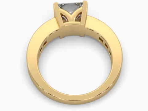 Printable 3D jewelry model of Solitaire Lady Ring with Diamond 3D Model