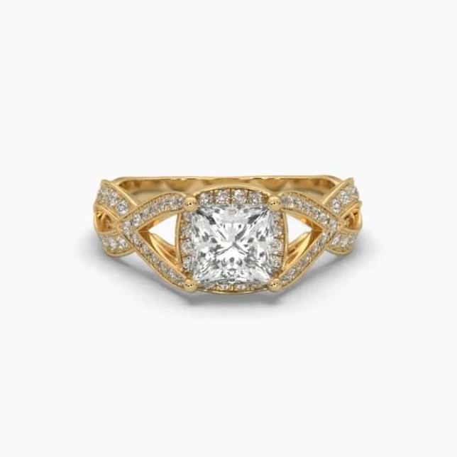 Printable 3D jewelry model of Solitaire Lady Ring with Diamond 3D Model .c4d .max .obj .3ds .fbx .stl .blend 