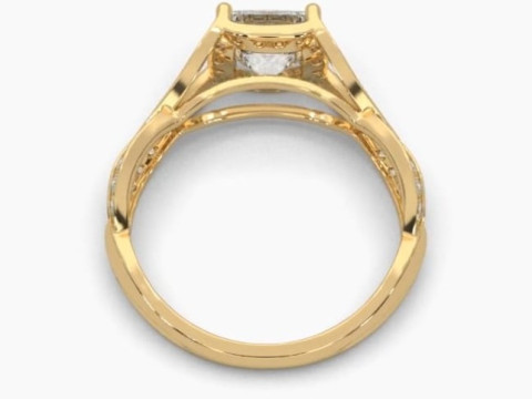 Printable 3D jewelry model of Solitaire Lady Ring with Diamond 3D Model