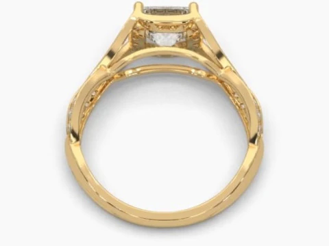 Printable 3D jewelry model of Solitaire Lady Ring with Diamond 3D Model